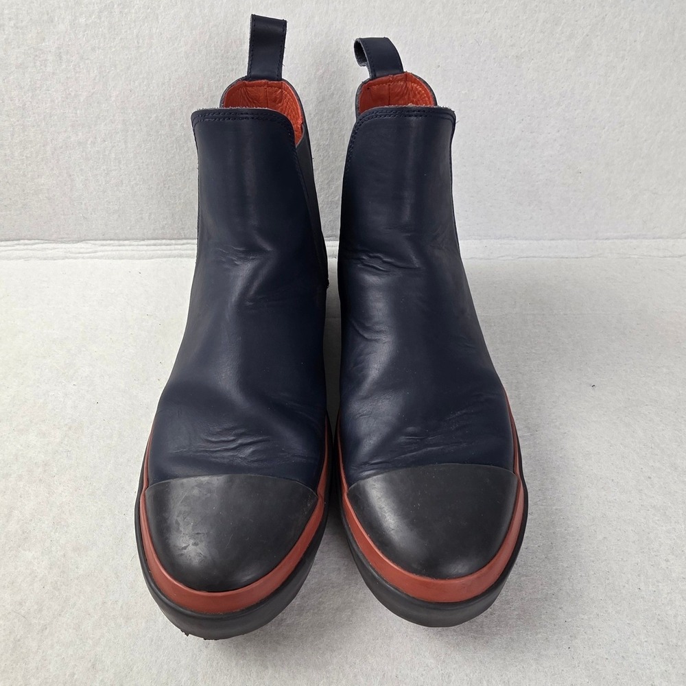 Penelope Chilvers Navy Leather Chelsea Boots Rubber Cap Toe Spain Size 39 US 8.5 - Picture 2 of 9